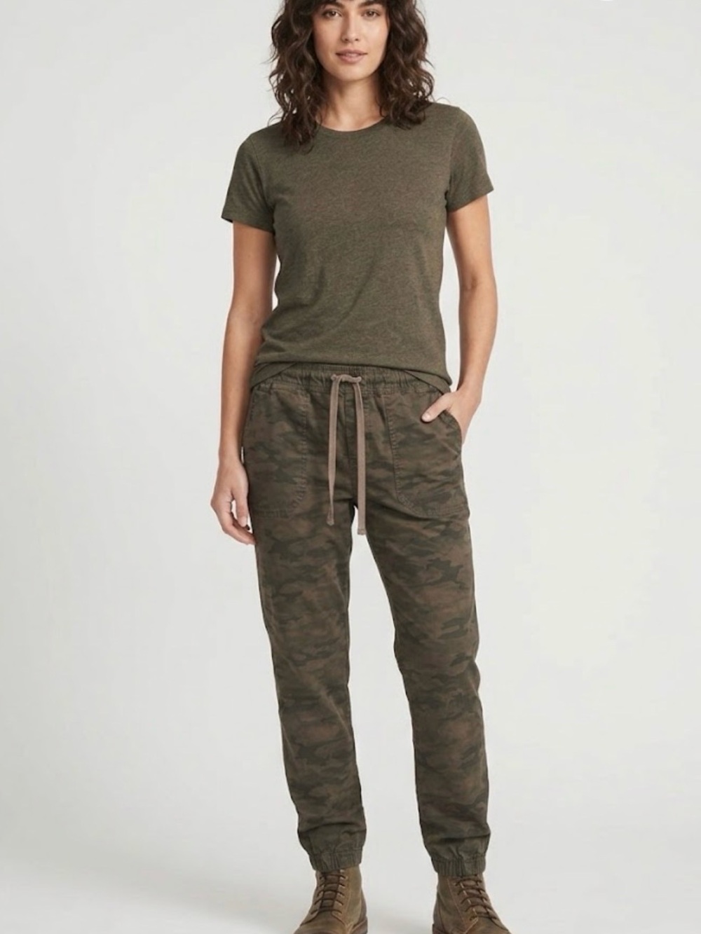 Pistola Brown Elastic Waist Pants